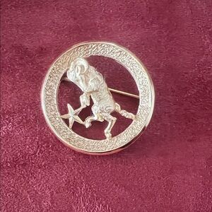 Vintage Aries Zodiac Brooch